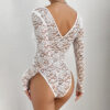 Long-Sleeve Lace Bodysuit