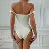 oyhooo-884638912077-back Rosette Off-Shoulder Bodysuit