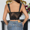 oyhooo-979249780997-back Sheer Lace Tie-Front Corset
